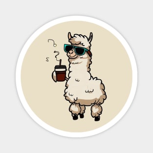 llamas and coffee : happy llamaween Magnet